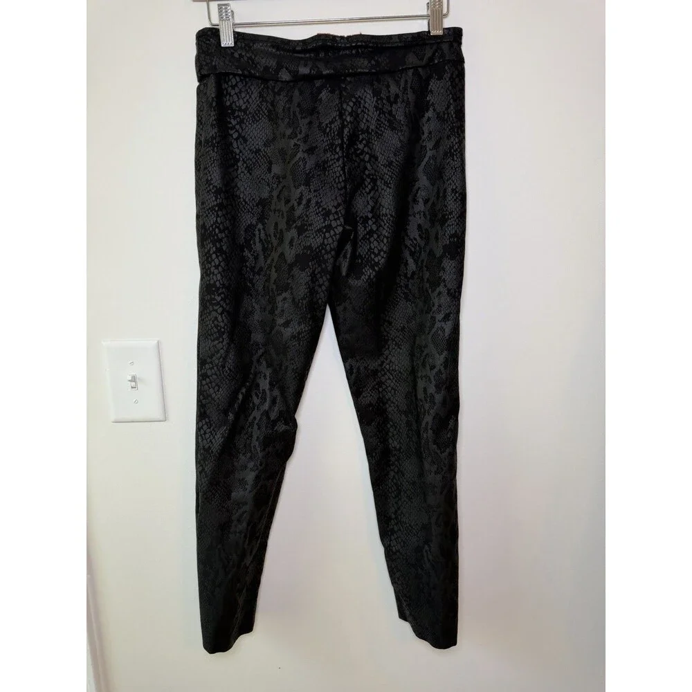 Krazy Larry Pants Women's Size 6 Black Tonal Python Print Pull On Stretch